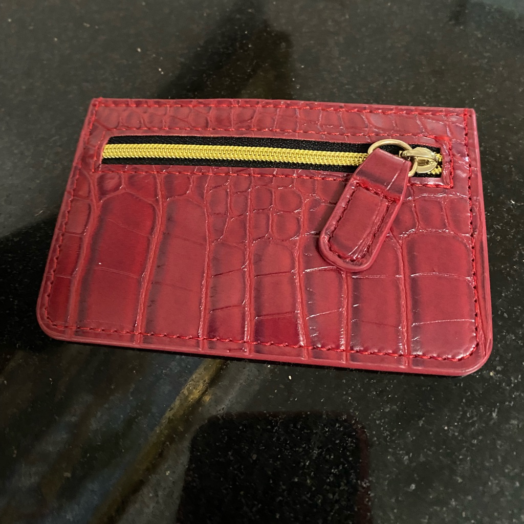 B-Low The Belt Red Croc-Embossed Slim Card Sleeve — image 4 of 4